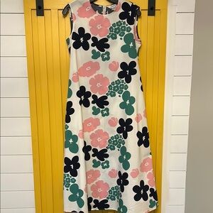 Marimekko Floral Dress - Pink, Green, Black
